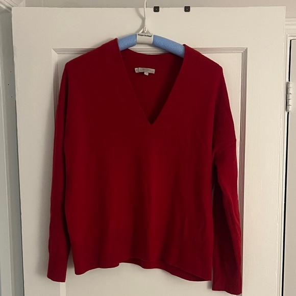 Hobbs London Sweaters - Elegant Red V-Neck Sweater